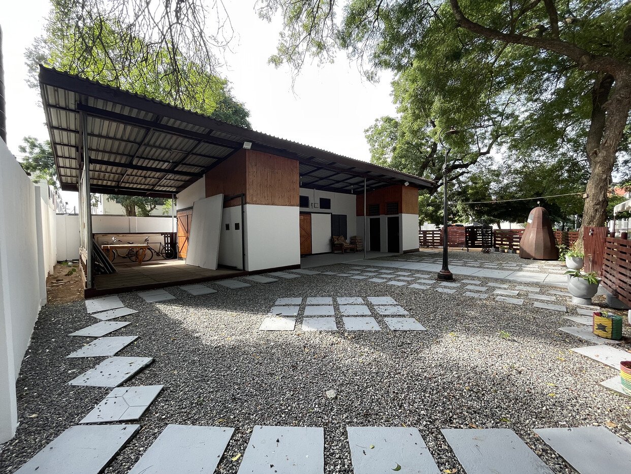 1. FCA Ghana Office and Research Library, 2023. Photo: Abbey-ITA. 2. Art & Thought Conversations with Ebony Coletu and Bianca Manu, 2022. Photo: Francis Kokoroko. 3. Kofi Dawson’s impression of FCA Offic and Library after flooding in 2015. Photo: Adwoa Amoah.