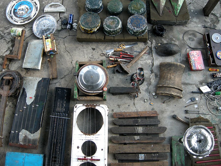 Instruments made by Bebson in Kinshasa, 2009. Image: Kongo Astronauts.